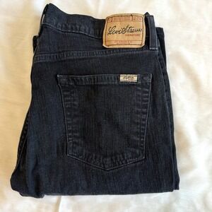 Levi Strauss Signature Stretch Bootcut Womens Black Denim Jeans Size 10 Long